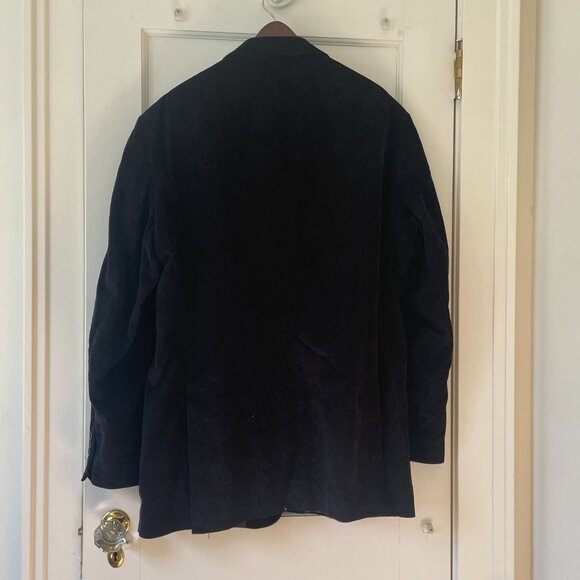 Men's Villini Jacket by S&K Famous Brands Size 44L Black Corduroy Paisley - Picture 3 of 9